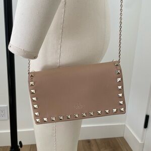 Valentino Garavani Beige Studded Crossbody Bag